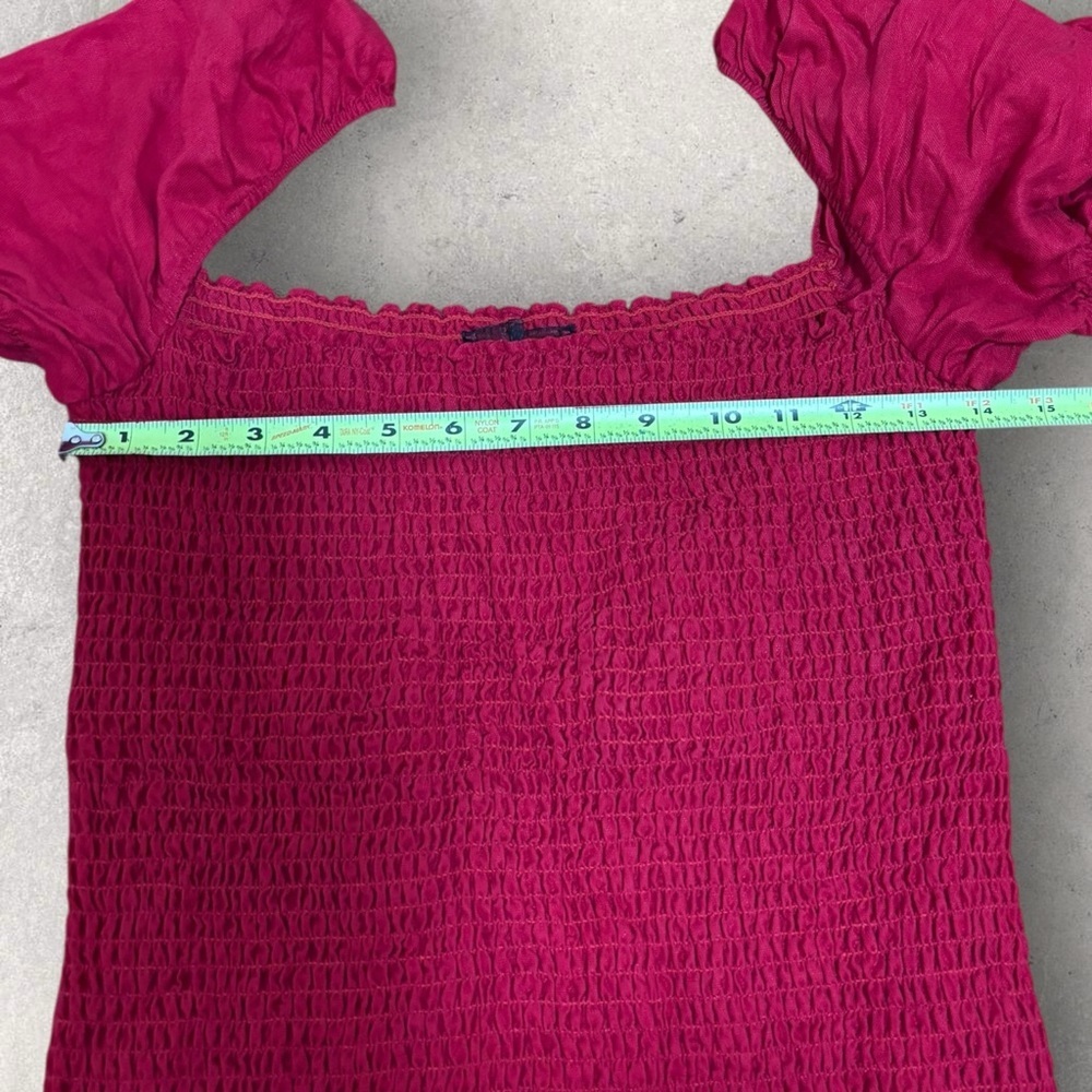 Reformation Jacinta linen blend smocked mini dress - Picture 7 of 7